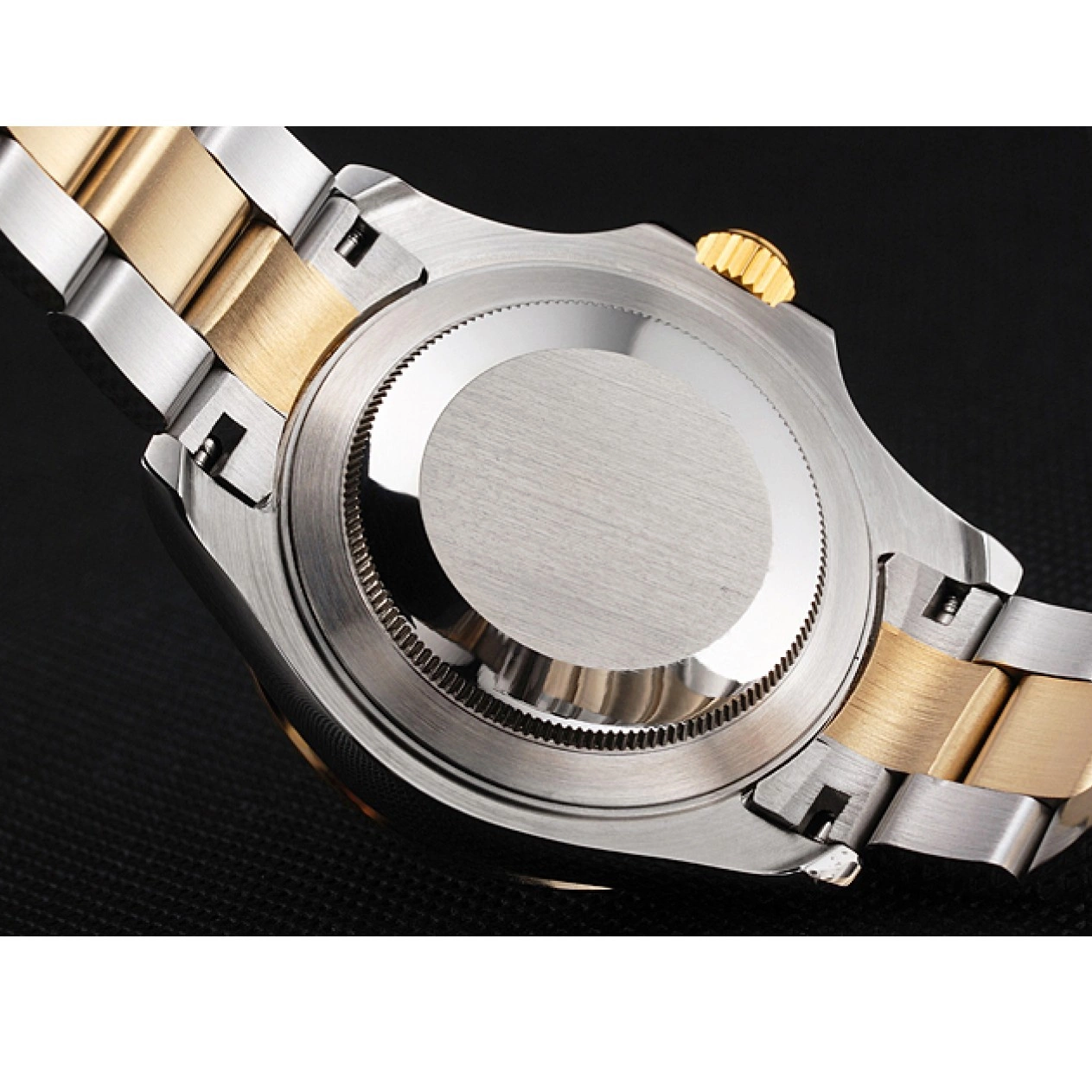 Aaa replica watch Tone Case Bracelet Gold Bezel Two Yacht-Master Stainless Rolex Swiss Champagne Dial Steel 0717